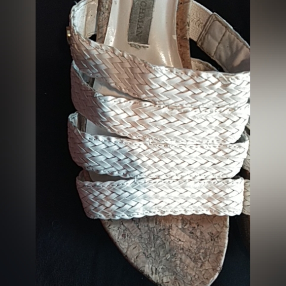 🛍️ BUNDLE ONLY 🛍️DANA BUCHMAN LADIES WHITE WOVEN HEELED SANDALS - Picture 8 of 11